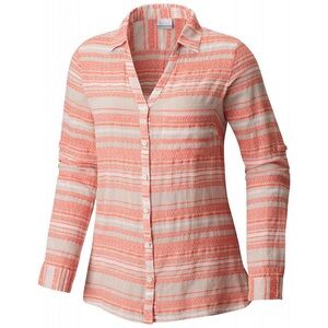 🐚🪼 2/20$ TOPS 🪼🐚 
Columbia Coral Striped Button-Down Shirt